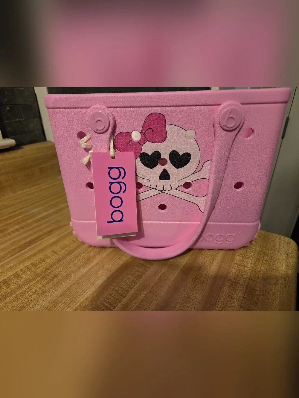 Bogg Bag NWT Halloween Edition - Pink Skeleton W/Bow Tote